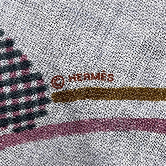 Hermes scarf muffler, Losange, So Hermes, cashmere and cotton, HERMES 2025, S... - Picture 5 of 7